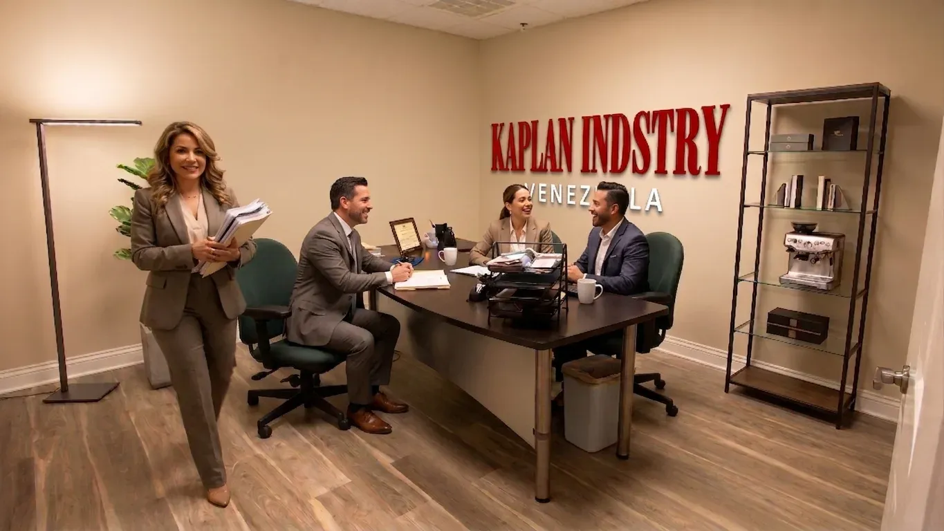 Informal meeting in a private office of Kaplan Industry in the United States