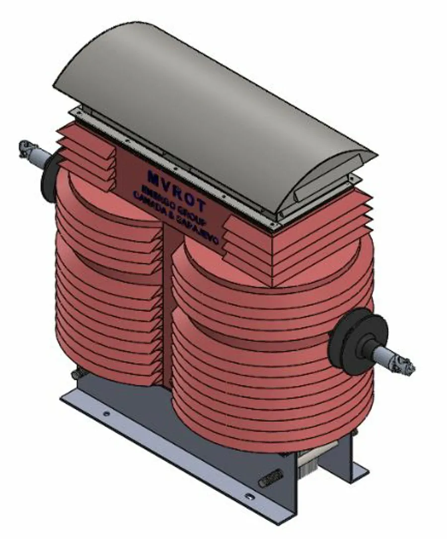 Technical render of the MVROT medium-voltage regulator and optimizer from the VOLTA line